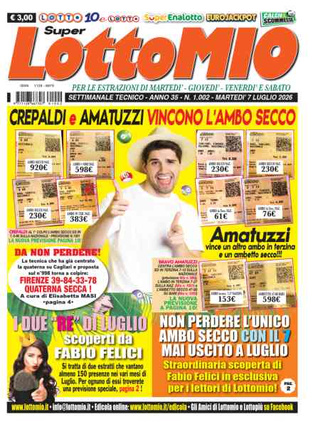 Lottomio del Giovedi – 7 Luglio 2026