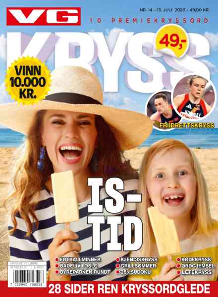 VG Kryssord – 13 Juli 2026