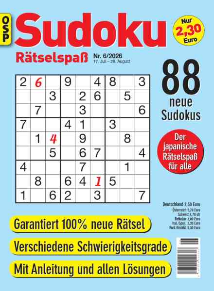 Sudoku Ratselspass – Nr 6 2026