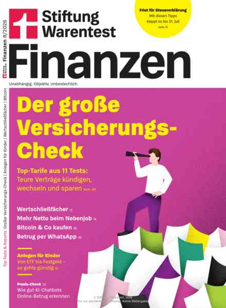 Stiftung Warentest Finanzen – August 2026